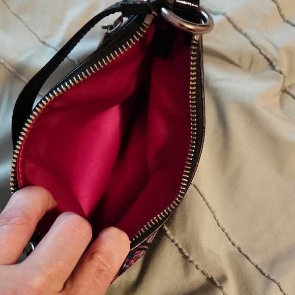 Coach Pink and Black Clutch with Geometric Pattern - Picture 4 of 4